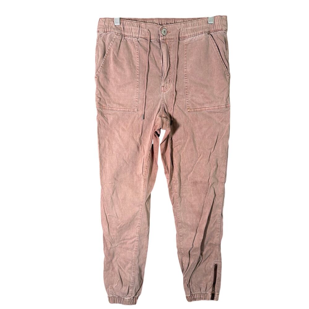 American Eagle Womens Pants Dusty Rose High Rise Ankle Zip Jogger Stretch 16